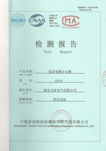 DFW低压电缆分支箱检测报告